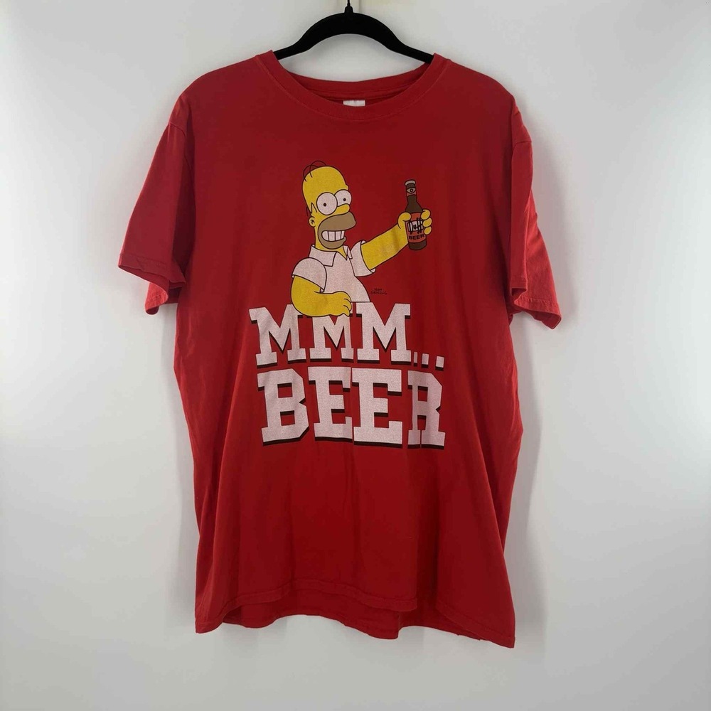 Homer Mmm Beer The Simpsons T-Shirt Men's Size XL Red